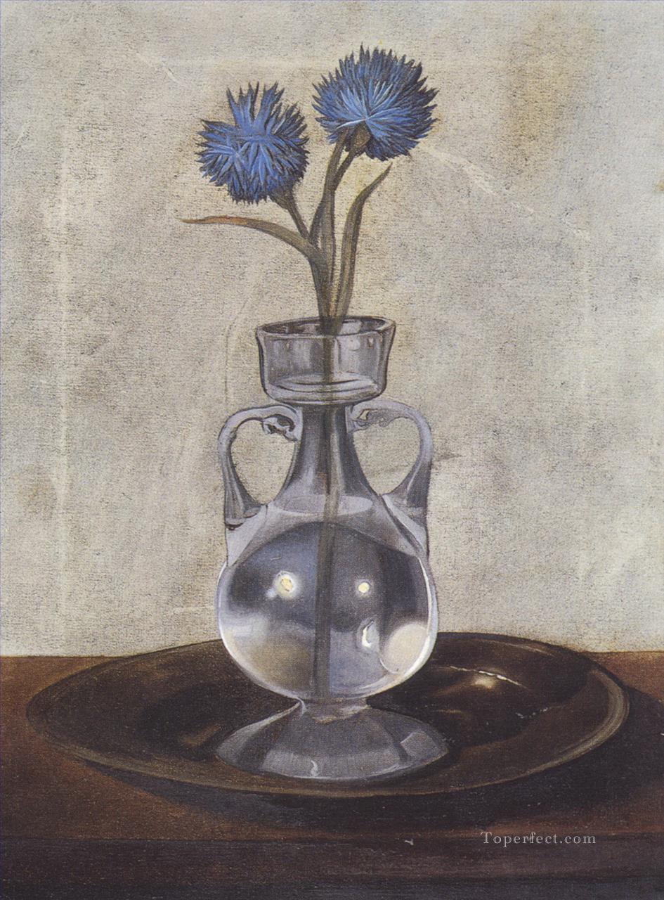The Vase of Cornflowers Surrealist Oil Paintings
